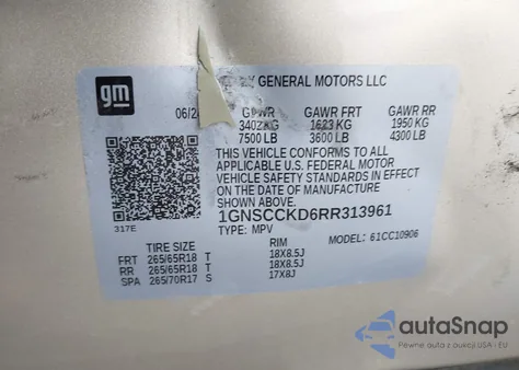 2024 Chevrolet Suburban 2Wd Lt from USA, damaged, VIN 1GNSCCKD6RR313961